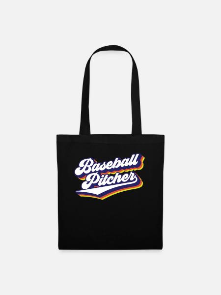 Baseball Pitcher Hobby Werfer Spieler - Stoffbeutel - Schwarz