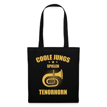 Tenorhorn Tenorhornspieler Tenorhornist - Stoffbeutel - Schwarz - Vorne