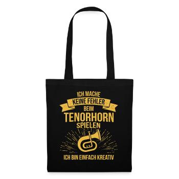 Tenorhorn Tenorhornspieler Tenorhornist - Stoffbeutel - Schwarz - Vorne