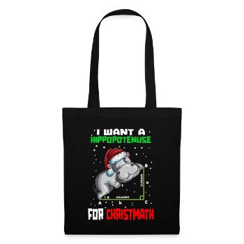 Apprenez les maths drôles d’hippopotames à Noël - Sac en tissu - noir - Devant