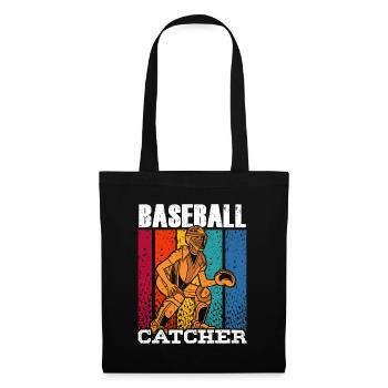 Receveur de baseball Joueur de baseball Hobby - Sac en tissu - noir - Devant