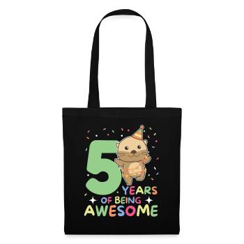 Otter for the 5th birthday Children five years old - Tote Bag - black - Front