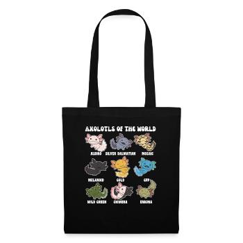 Axolotls aus der Welt süße Tiere Axolotl Arten - Stoffbeutel - Schwarz - Vorne