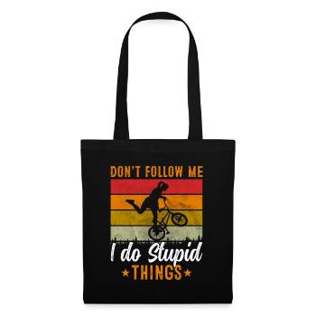 C’est drôle que je fasse des choses stupides cycliste BMX vélo - Sac en tissu - noir - Devant