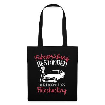 Fahrprüfung Bestanden Führerschein Fahrschüler Aut - Stoffbeutel - Schwarz - Vorne