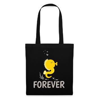 Petite amie, petit ami, homme, partenaire de la Saint-Valentin - Sac en tissu - noir - Devant
