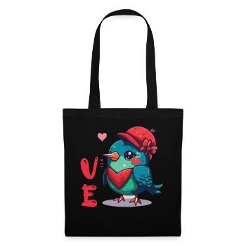 Petite amie, petit ami, homme, partenaire de la Saint-Valentin - Sac en tissu - noir - Devant