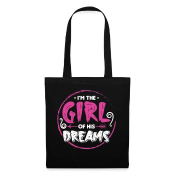 Petite amie, petit ami, homme, partenaire de la Saint-Valentin - Sac en tissu - noir - Devant