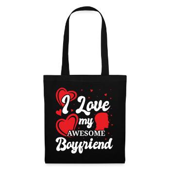 Petite amie, petit ami, homme, partenaire de la Saint-Valentin - Sac en tissu - noir - Devant