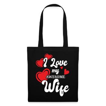 Petite amie, petit ami, homme, partenaire de la Saint-Valentin - Sac en tissu - noir - Devant