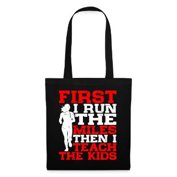 D’abord, je cours les kilomètres, puis j’apprends aux enfants 5 - Sac en tissu - noir - Devant