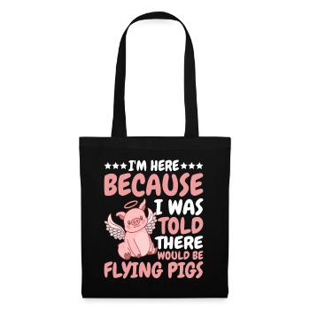 On m’a dit qu’il y aurait des cochons volants 10 - Sac en tissu - noir - Devant