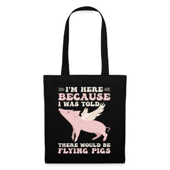 On m’a dit qu’il y aurait des cochons volants 9 - Sac en tissu - noir - Devant