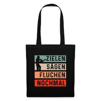 Holz Geschenke Chainsaw Kettensäge Waldarbeiter - Stoffbeutel - Schwarz - Vorne