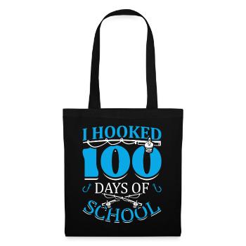 I hooked 100 days of school Fischer fish hook - Tote Bag - black - Front