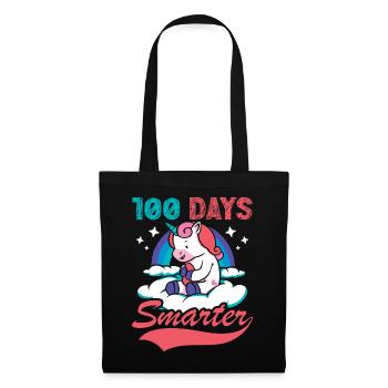 100 Tage Schlauer 100. Tag Schule Fantasy Einhorn - Stoffbeutel - Schwarz - Vorne