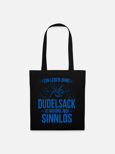 Dudelsack Dudelsackspieler Sackpfeife - Stoffbeutel - Schwarz
