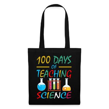 100 Tage Wissenschaftsunterricht Schulfachlehrer - Stoffbeutel - Schwarz - Vorne