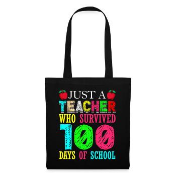 Un seul enseignant ayant 100 jours de scolarité - Sac en tissu - noir - Devant