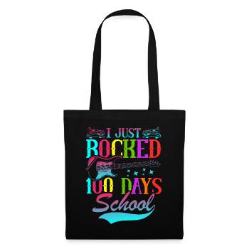 I Just Rocked 100 Tage Schule Gitarrist Gitarre - Stoffbeutel - Schwarz - Vorne