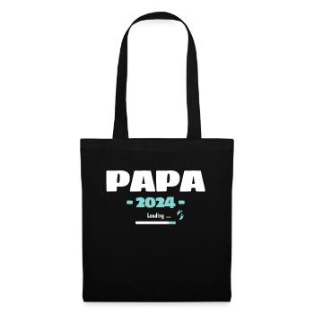Papa Loading 2024 Werdender Papa Daddy Vater - Stoffbeutel - Schwarz - Vorne
