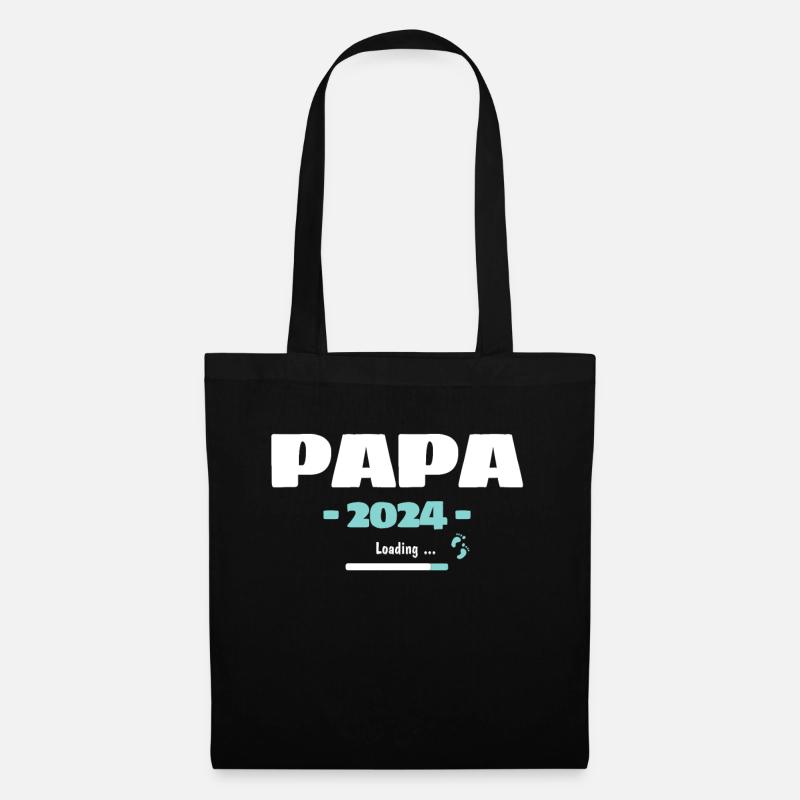 Papa Loading 2024 Werdender Papa Daddy Vater - Stoffbeutel - Schwarz