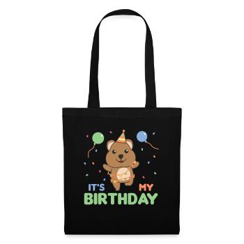 Quokka pour l’anniversaire des enfants, c’est mon anniversaire - Sac en tissu - noir - Devant