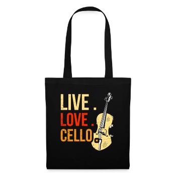 Life Dear Cello Musicien Violoncelliste Violoncelles - Sac en tissu - noir - Devant