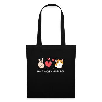 Peace Love Cochon d’Inde - Nice - Sac en tissu - noir - Devant