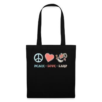 Peace. Love. Larp. - Larping - Stoffbeutel - Schwarz - Vorne