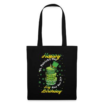 Oui Mon gâteau de naissance Trèfle Trèfle Saint Patrick - Sac en tissu - noir - Devant