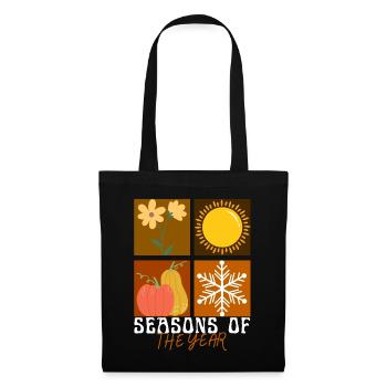 Jahreszeiten Des Jahres Seasons Of The Year - Stoffbeutel - Schwarz - Vorne