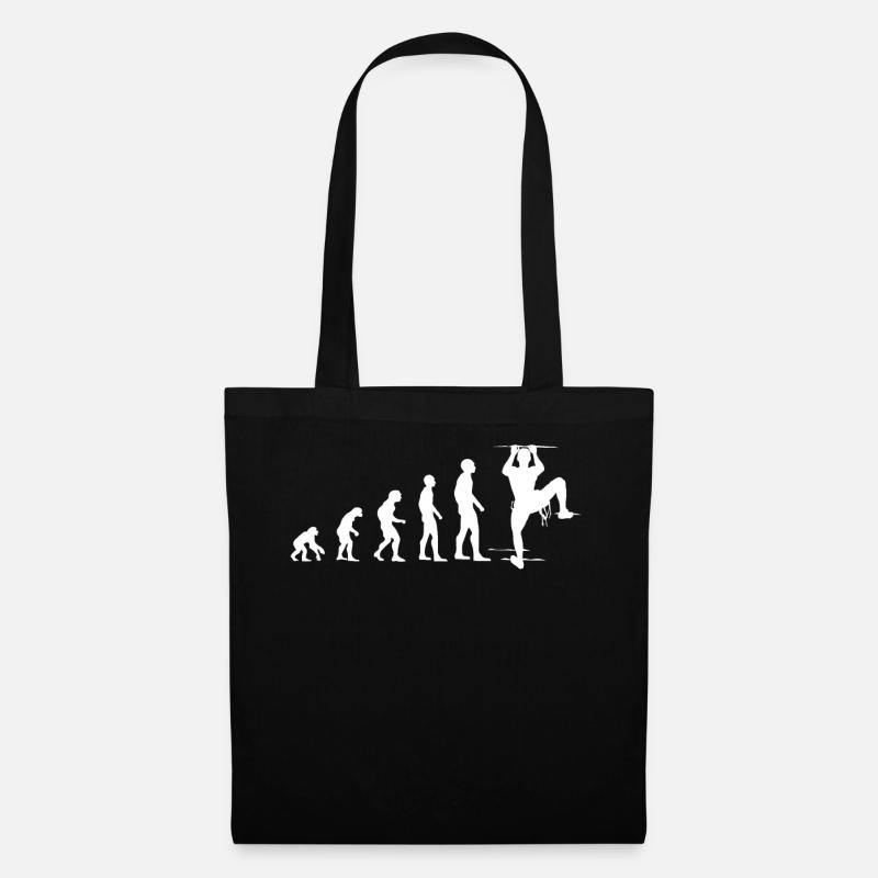 Climbing Evolution Funny Mountaineering Gift - Tote Bag - black