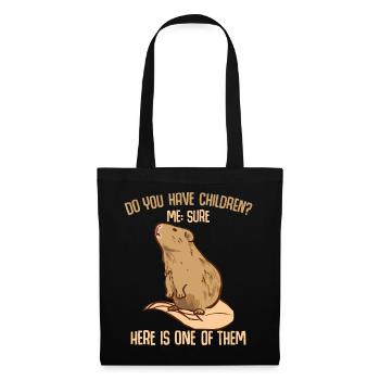 Do you have children Meerschweinchen lustiger Spru - Stoffbeutel - Schwarz - Vorne