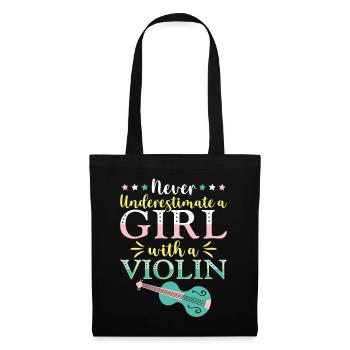 Violoniste Violoniste Fille Jamais - Sac en tissu - noir - Devant
