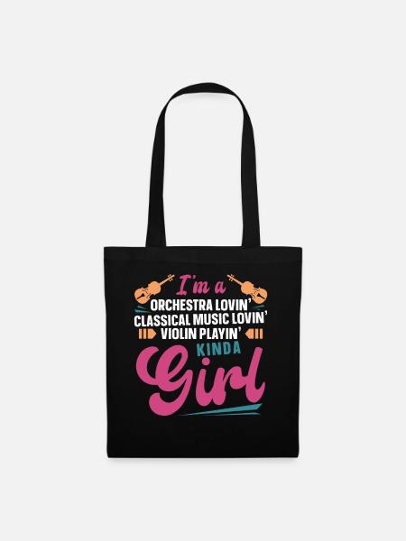 Violin Violinist Girl I'm A - Stoffbeutel - Schwarz