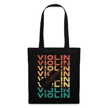 Violin Violinist Retro Vintage - Stoffbeutel - Schwarz - Vorne