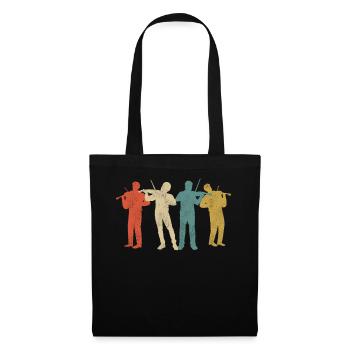 Violin Violinist Retro Vintage - Tote Bag - black - Front