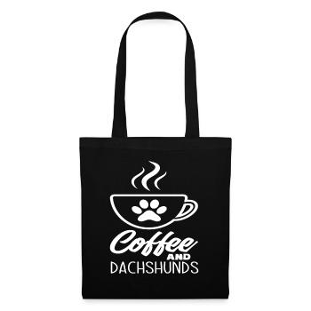 Dackel Kaffee - Stoffbeutel - Schwarz - Vorne