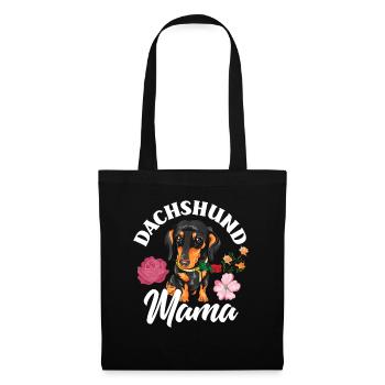 Teckel Maman - Sac en tissu - noir - Devant