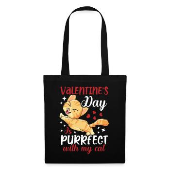 La Saint-Valentin est purrfect avec mon - Sac en tissu - noir - Devant