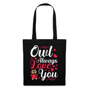 Owl Always Love You Valentine's Day Animal Wildlife - Tote Bag - black - Front