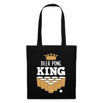 Beer Pong King Beer Pong Cadeau amusant - Sac en tissu - noir - Devant