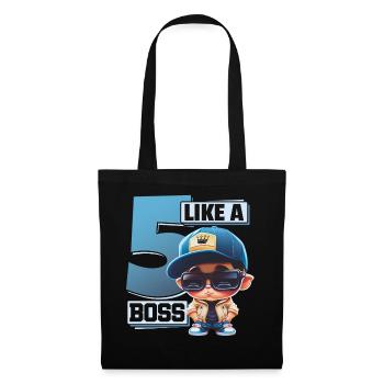 Baby 5. Geburtstag Junge Mädchen Like a Boss - Stoffbeutel - Schwarz - Vorne