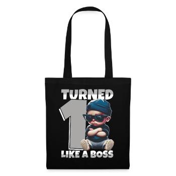 Baby 1. Geburtstag Junge Mädchen Like a Boss - Stoffbeutel - Schwarz - Vorne