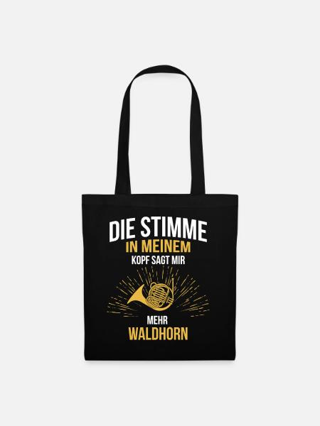 Waldhorn Waldhornspieler Waldhornist - Stoffbeutel - Schwarz