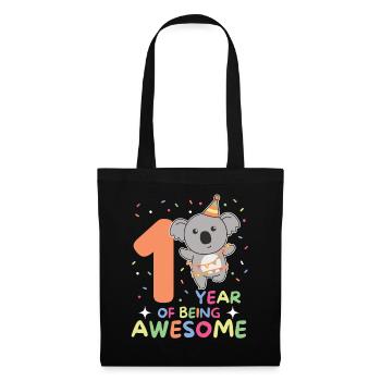Koala for 1st birthday for children one year old - Tote Bag - black - Front
