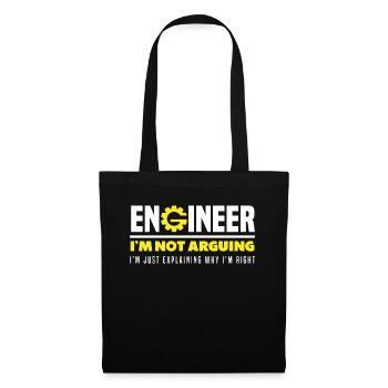 Ingenieur Recht Haben Geschenk - Stoffbeutel - Schwarz - Vorne