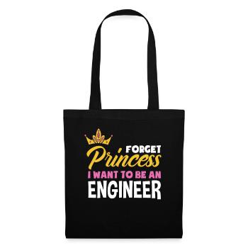 Ingenieur Mädchen Prinzessin Geschenk - Stoffbeutel - Schwarz - Vorne