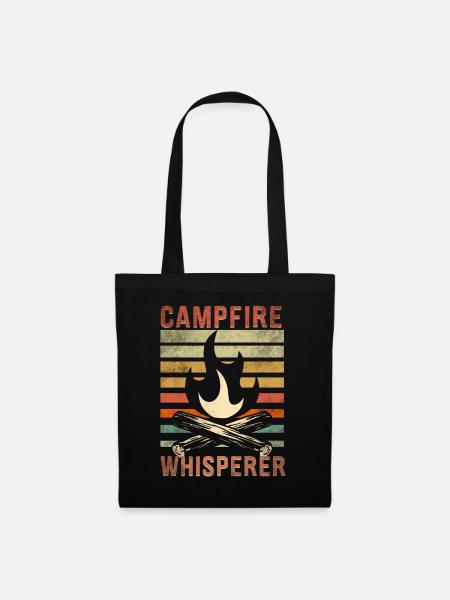 Lagerfeuer Camping - Stoffbeutel - Schwarz